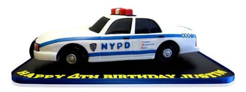 NYPD police car sculpted birthday cake by CMNY Cakes